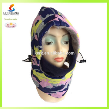 Outdoor winter Custom printing balaclava sports winter hats and caps polar fleece hat